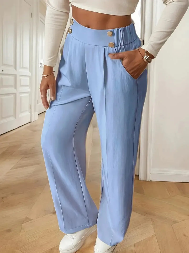 Ashlena - Hochtaillierte Soft-Touch Wide-Leg-Hose