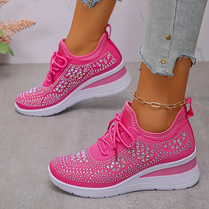 Lilia - mit Strass besetzte Keilsneaker