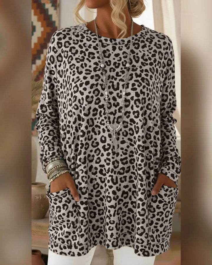 Calivelle - Longsleeve mit Leopard-Print und weicher Haptik