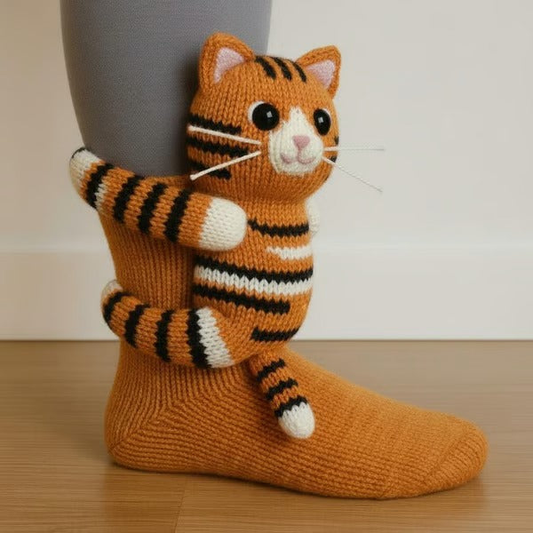 Chiara - Gestrickte Socken mit Tiermotiv