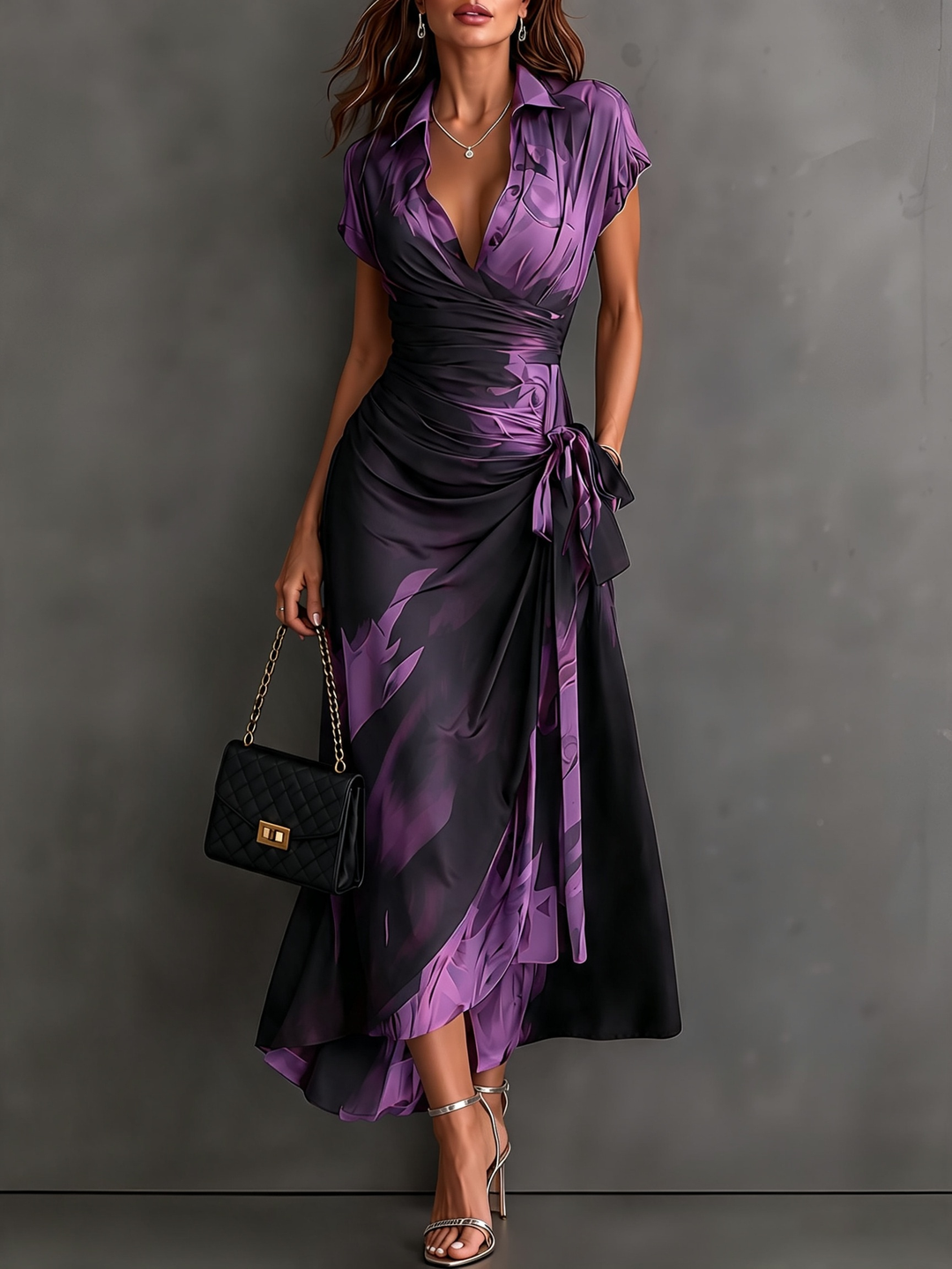 Kaia - Weichgriffiges Wickel-Hemdkleid