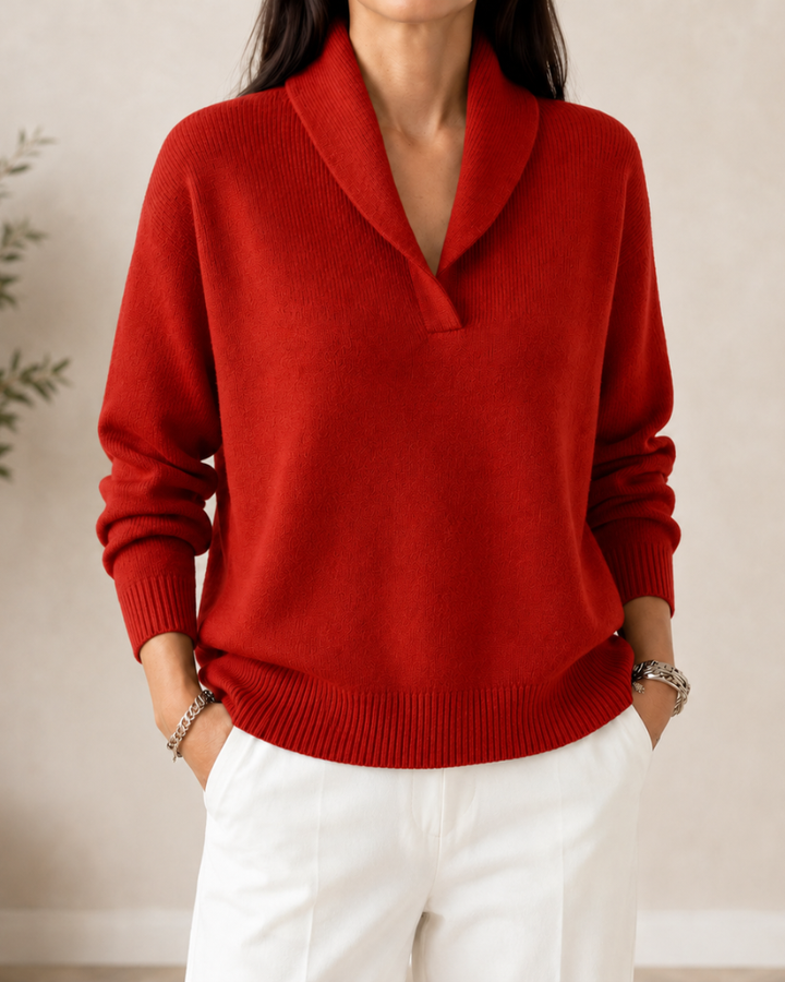 Amandina - Soft-Touch-Pullover mit V-Ausschnitt