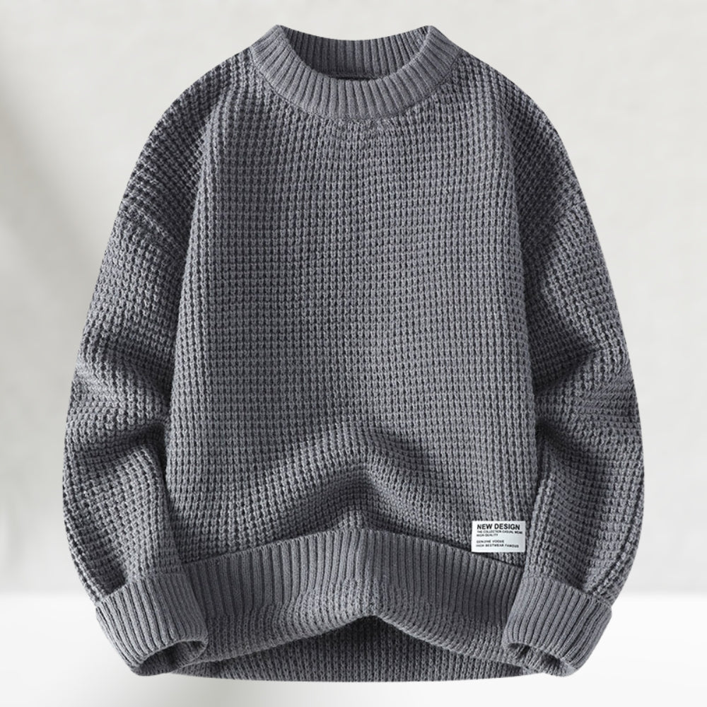 Eldric - Waffelstrick-Rundhals-Pullover