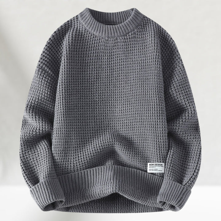 Eldric - Waffelstrick-Rundhals-Pullover