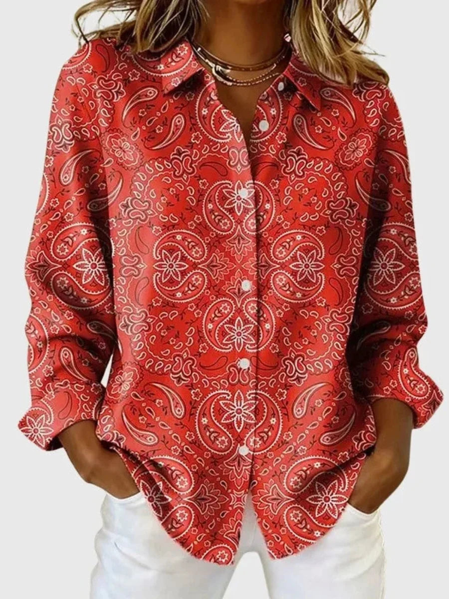 Gillian - Hochwertige Paisley-Bluse