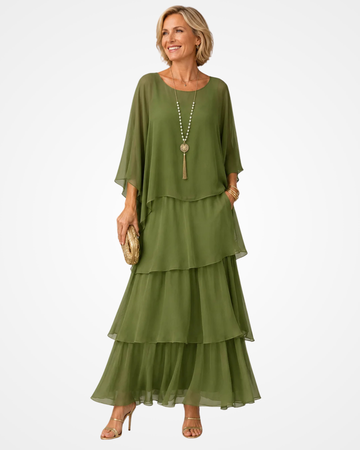 Sylvia - Fliessendes Soft-Touch-Maxikleid