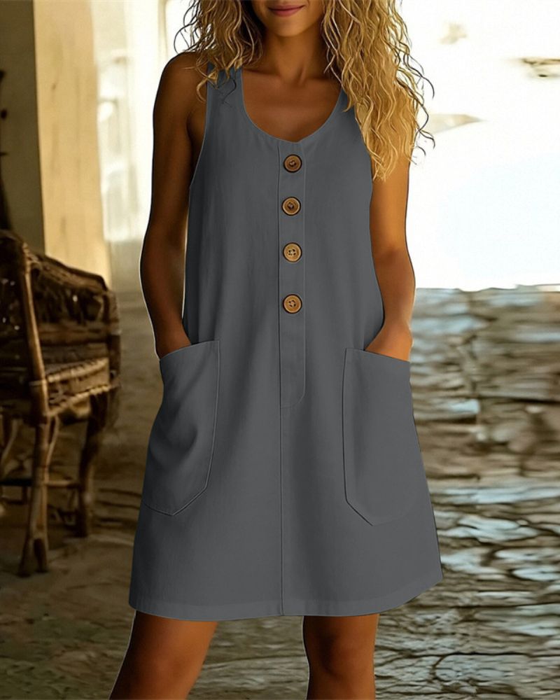 Katelin - Luftiges Sommerkleid mit Knopfleiste vorne