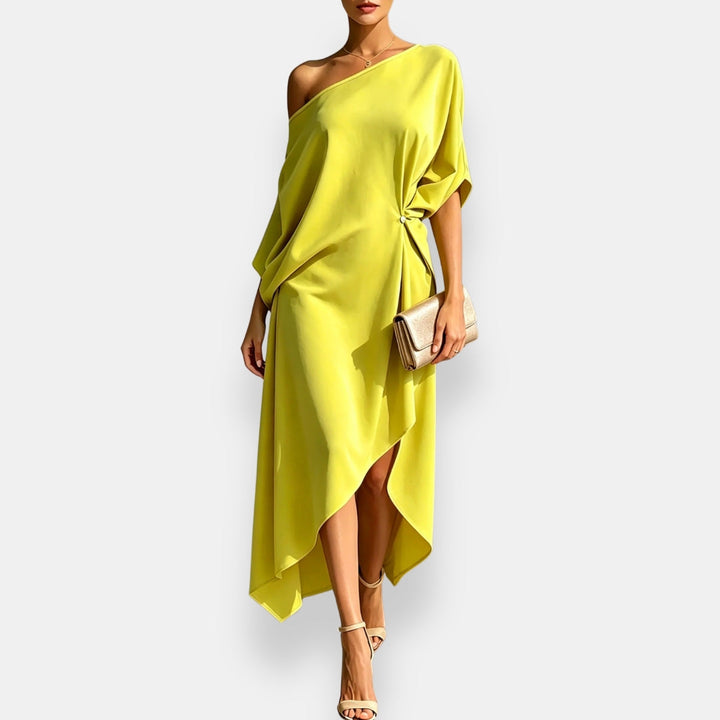 Edwina - Fliessendes, asymmetrisches Abendkleid