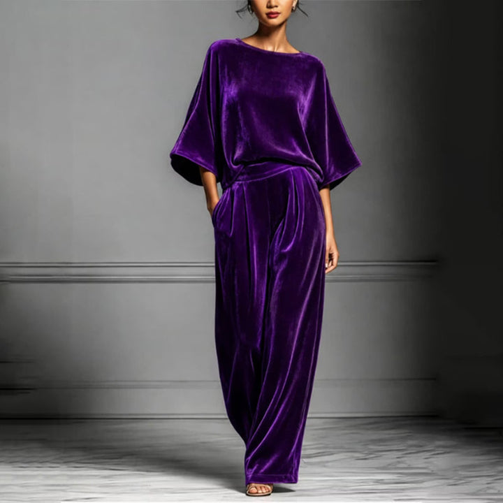 Ainhoa - Eleganter Samt-Jumpsuit mit weitem Bein