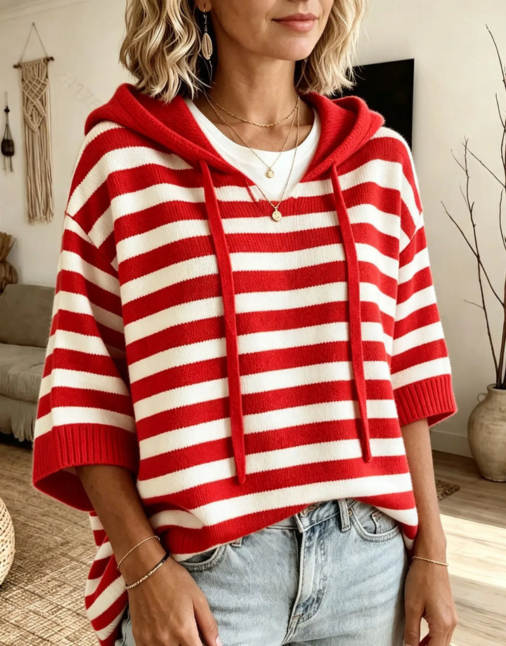 Leontine - Gestreifter Strick-Hoodie