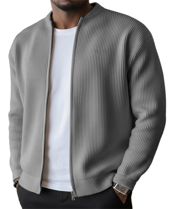 Foster - Rippstrick-Cardigan mit Reissverschluss