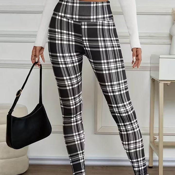 Estelyn - Klassische Karo-Stretch-Leggings