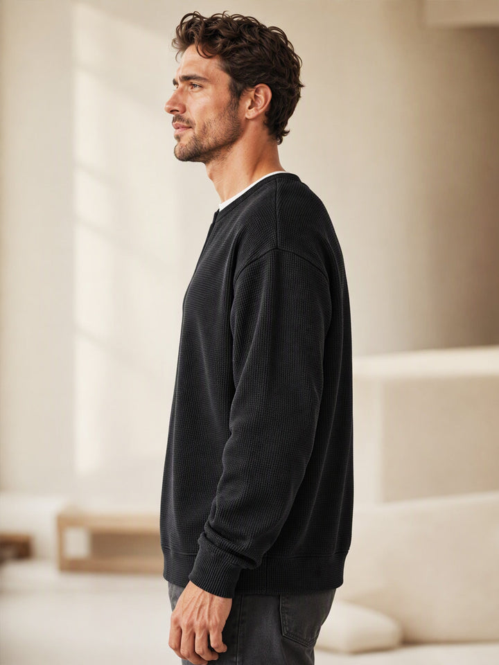 Oswald - Waffelstruktur-Langarmshirt