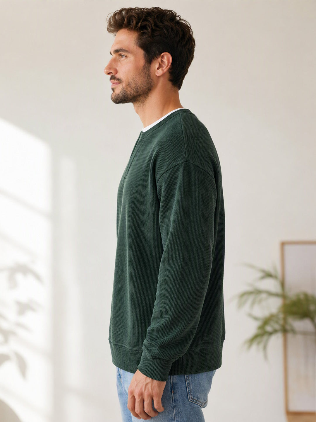 Oswald - Waffelstruktur-Langarmshirt