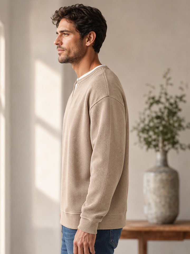Oswald - Waffelstruktur-Langarmshirt