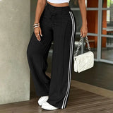 Valerique - Sportliche weite Hose mit Seitenstreifen