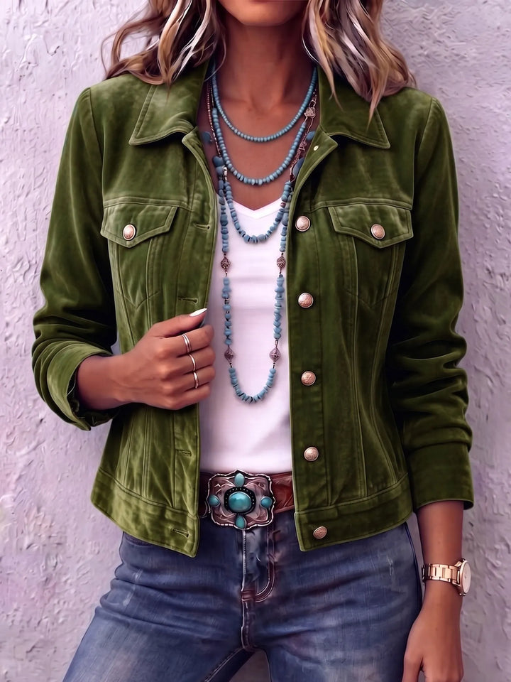 Amandria - Jacke mit Knopfleiste in Vintage-Waschung