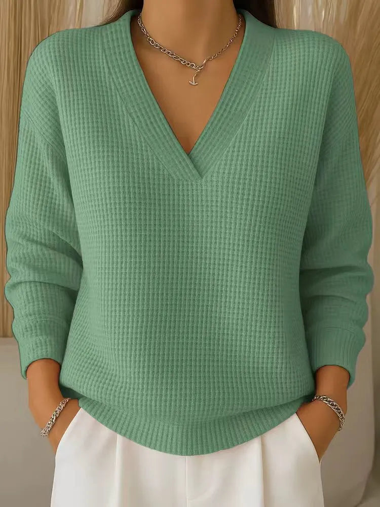 Alouina - Legerer Waffelstrick-Pullover
