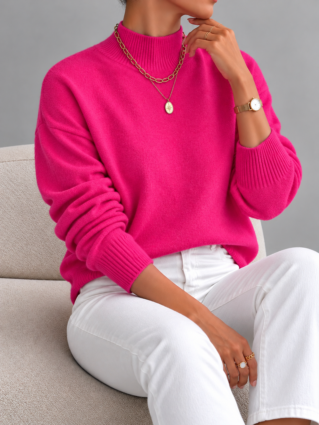 Jinty - Weicher-Touch Relaxed-Strickpullover