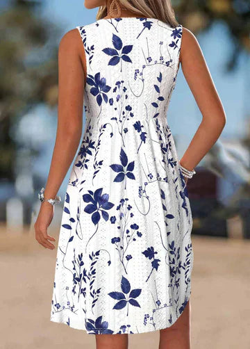 Tilly - Florales A-Linien-Kleid mit Wickeloptik