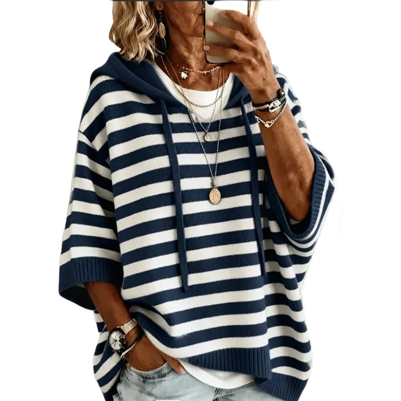 Leontine - Gestreifter Strick-Hoodie