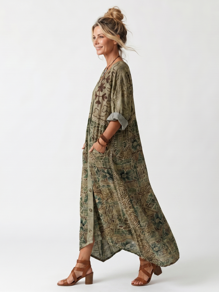 Roselisse - Leichtes Midikleid mit Knopfverschluss