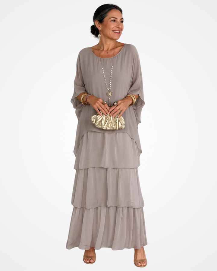 Sylvia - Fliessendes Soft-Touch-Maxikleid