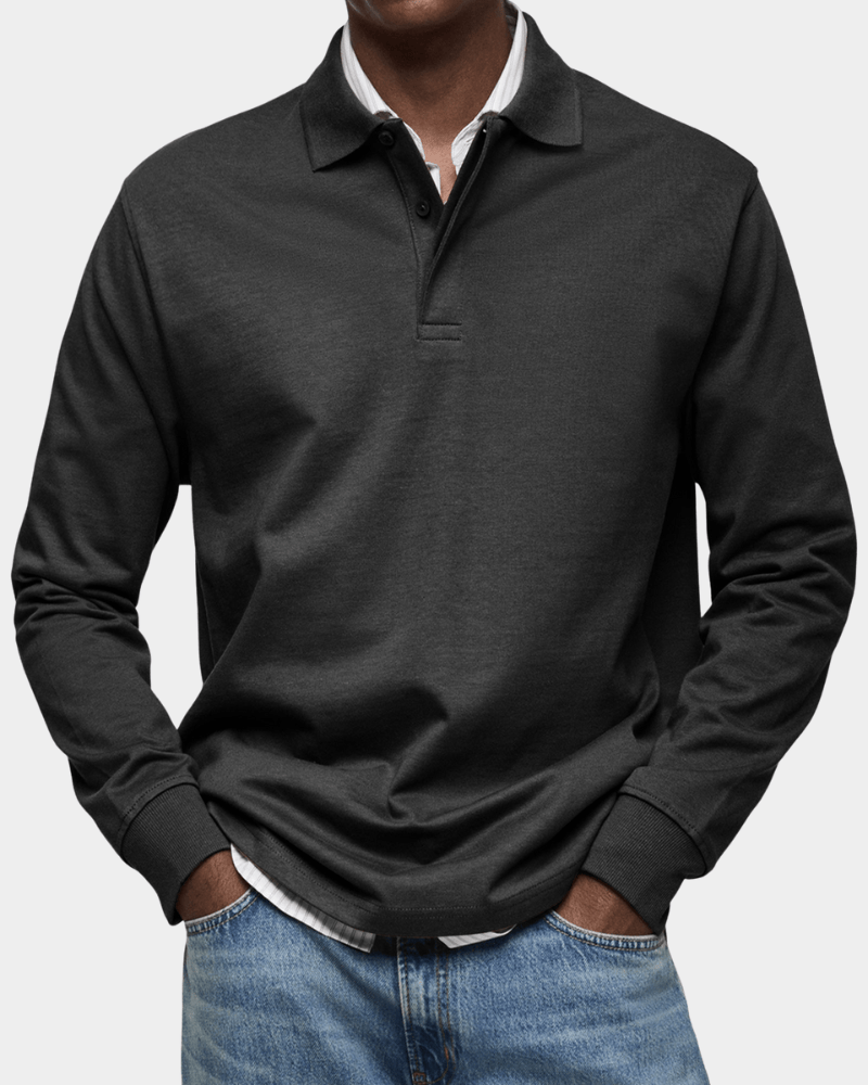 Taevan - Strukturiertes Strick-Poloshirt