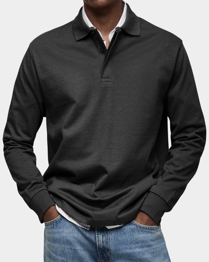 Taevan - Strukturiertes Strick-Poloshirt