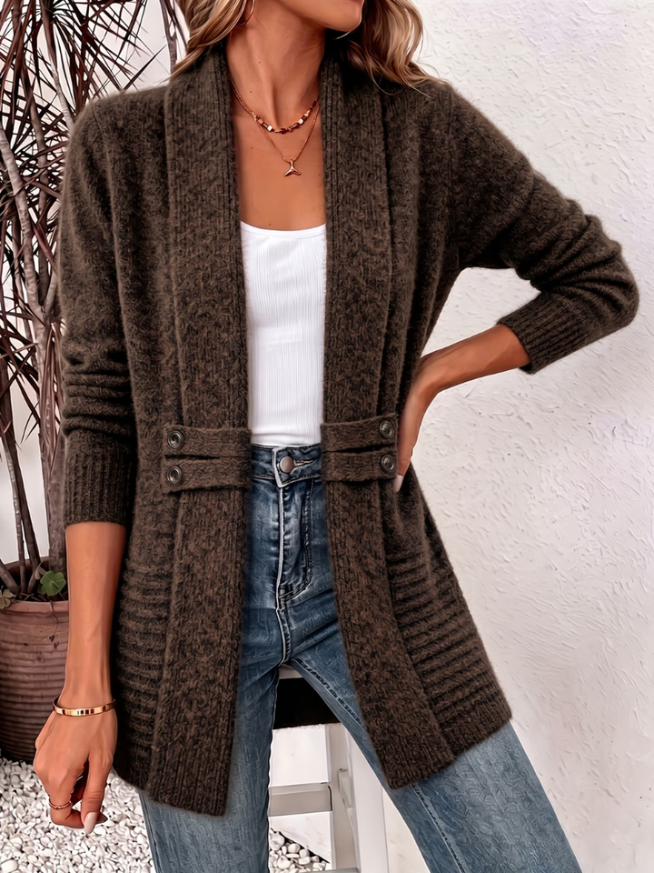 Abella - Weicher, offener Strickcardigan