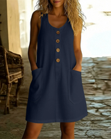 Katelin - Luftiges Sommerkleid mit Knopfleiste vorne