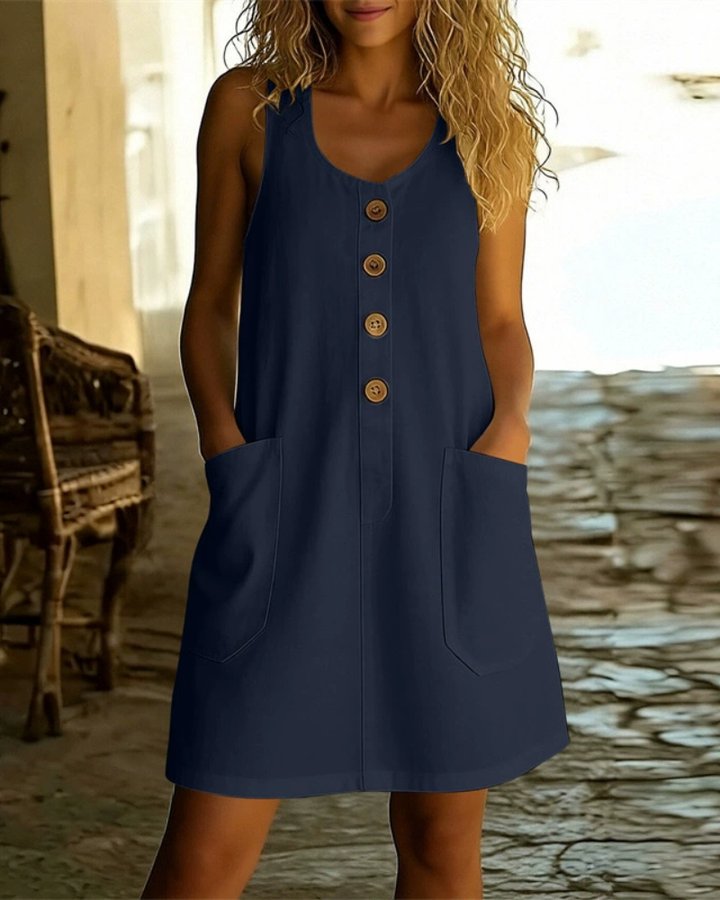 Katelin - Luftiges Sommerkleid mit Knopfleiste vorne