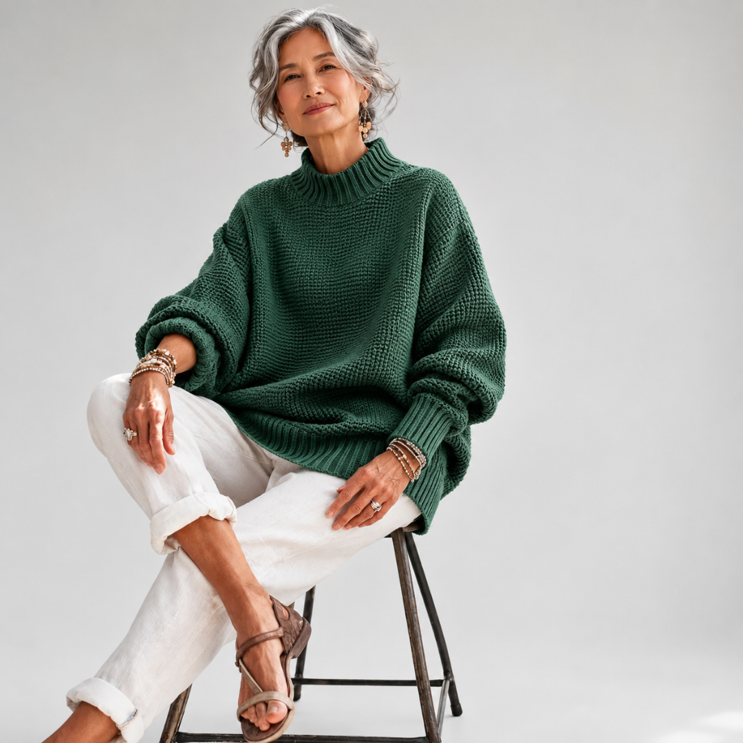 Oriane - Strukturierter Pullover mit Stehkragen