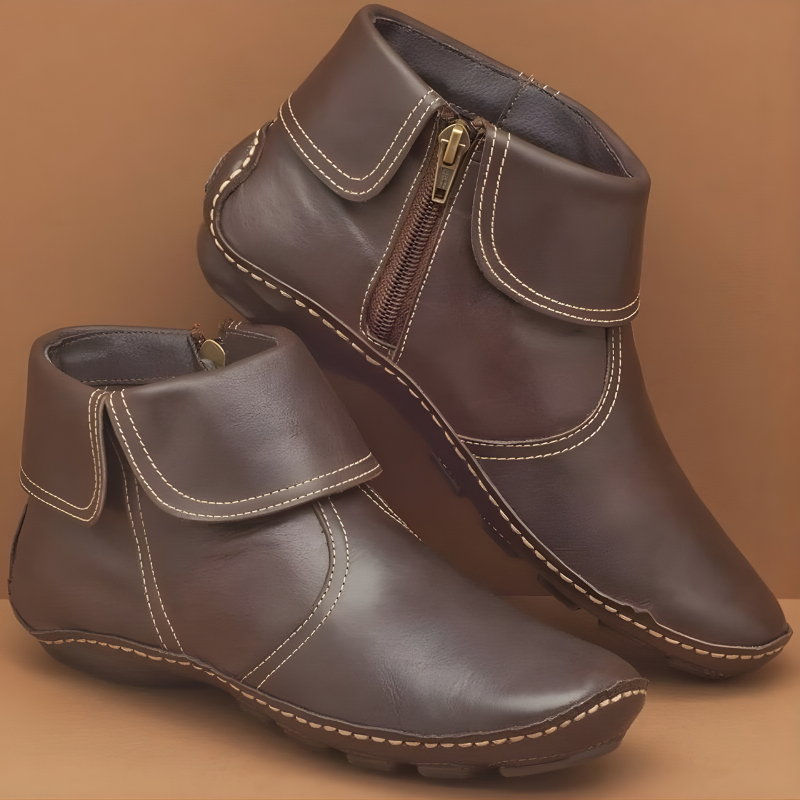 Winona - Faltbare Leder-Stiefeletten