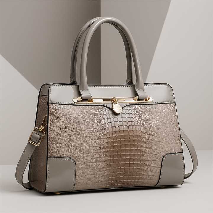 Aeryn - Strukturierte Handtasche in Kroko-Optik
