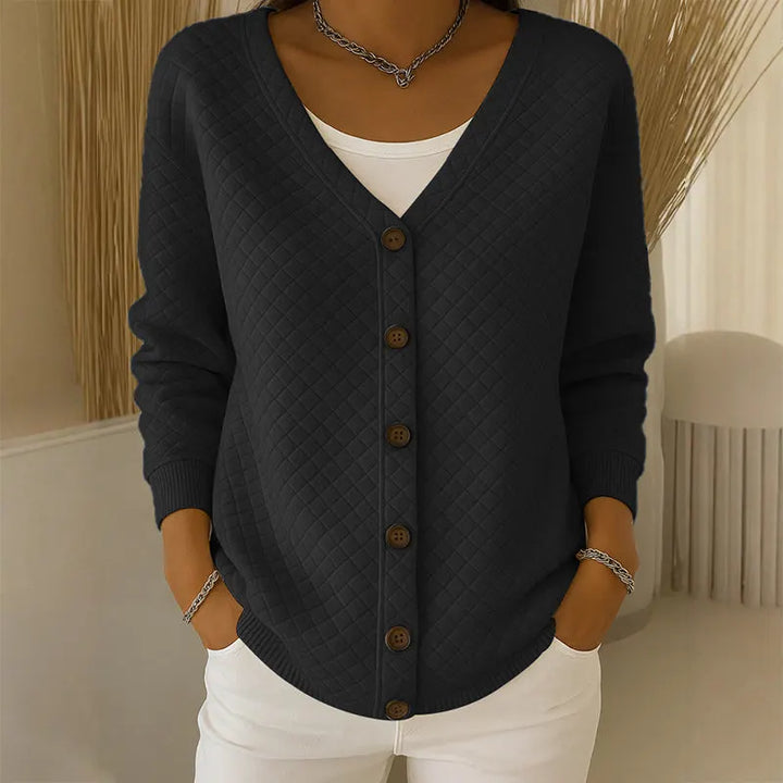 Delavie - gesteppter Strick-Cardigan mit Knöpfen