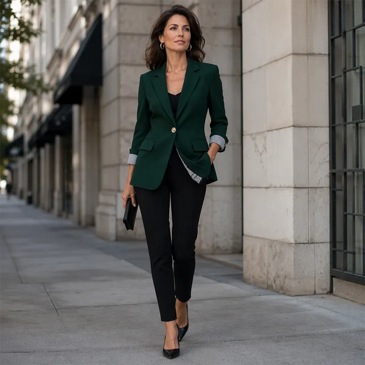 Celenya - Klassischer Blazer mit aufgekrempelten Ärmeln