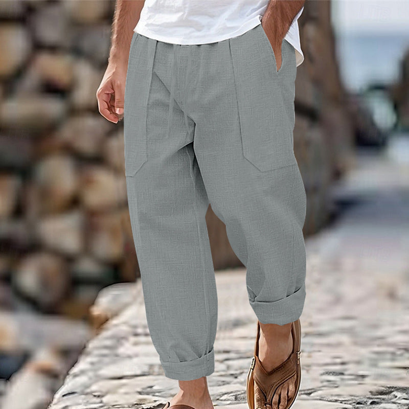 Halston - Legere Leinenmix-Hose