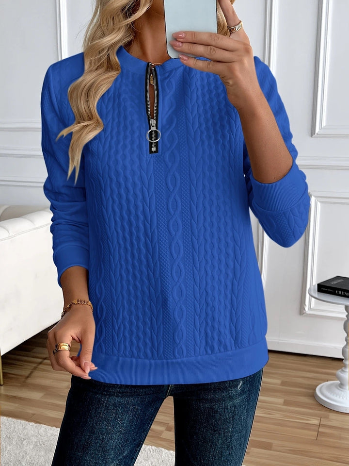 Darla - Strukturierter Half-Zip-Pullover