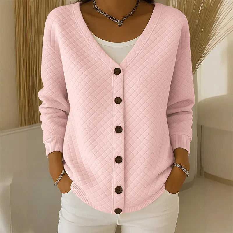 Delavie - gesteppter Strick-Cardigan mit Knöpfen