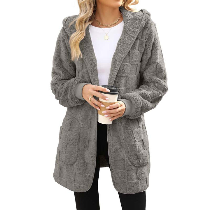 Zinnabelle - Plüschstruktur-Kapuzen-Cardigan