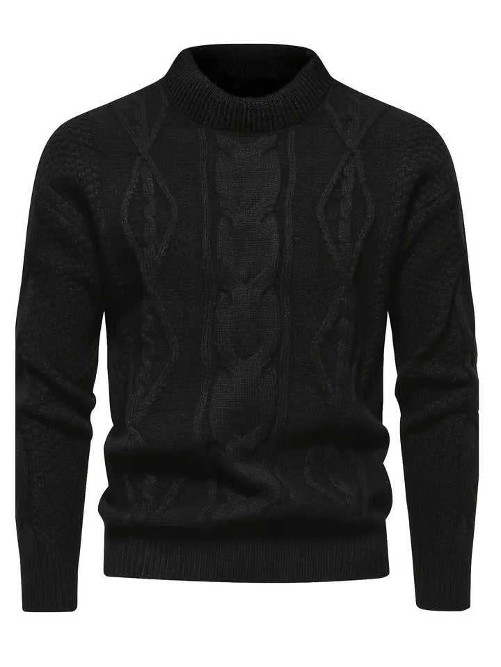 Kael - Zopfmuster-Pullover mit Stehkragen