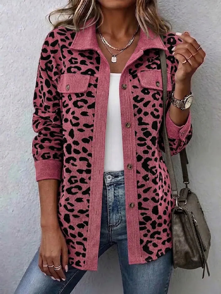 Miressia - Cardigan mit Knopfleiste und Animal-Print
