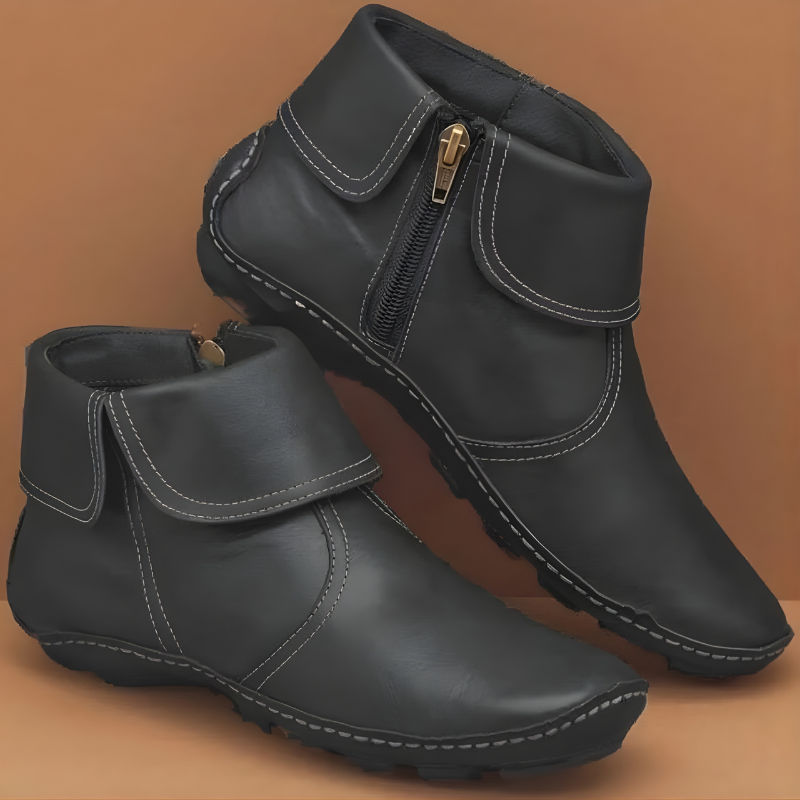 Winona - Faltbare Leder-Stiefeletten