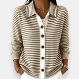 Yola - Gestreifter Cardigan mit Knopfleiste