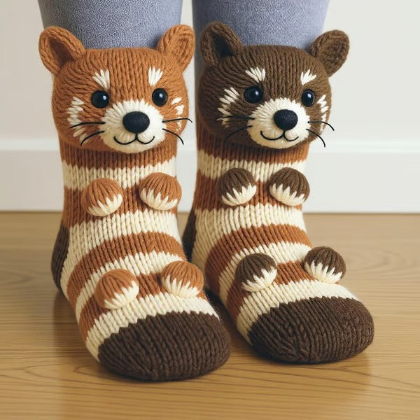Chiara - Gestrickte Socken mit Tiermotiv