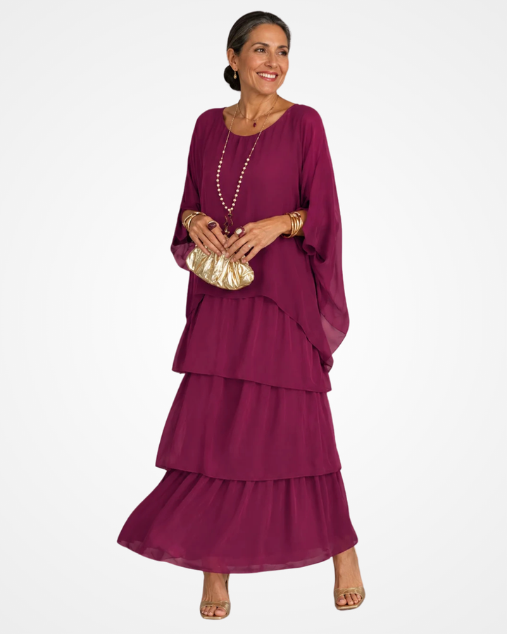 Sylvia - Fliessendes Soft-Touch-Maxikleid