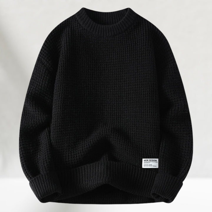 Eldric - Waffelstrick-Rundhals-Pullover