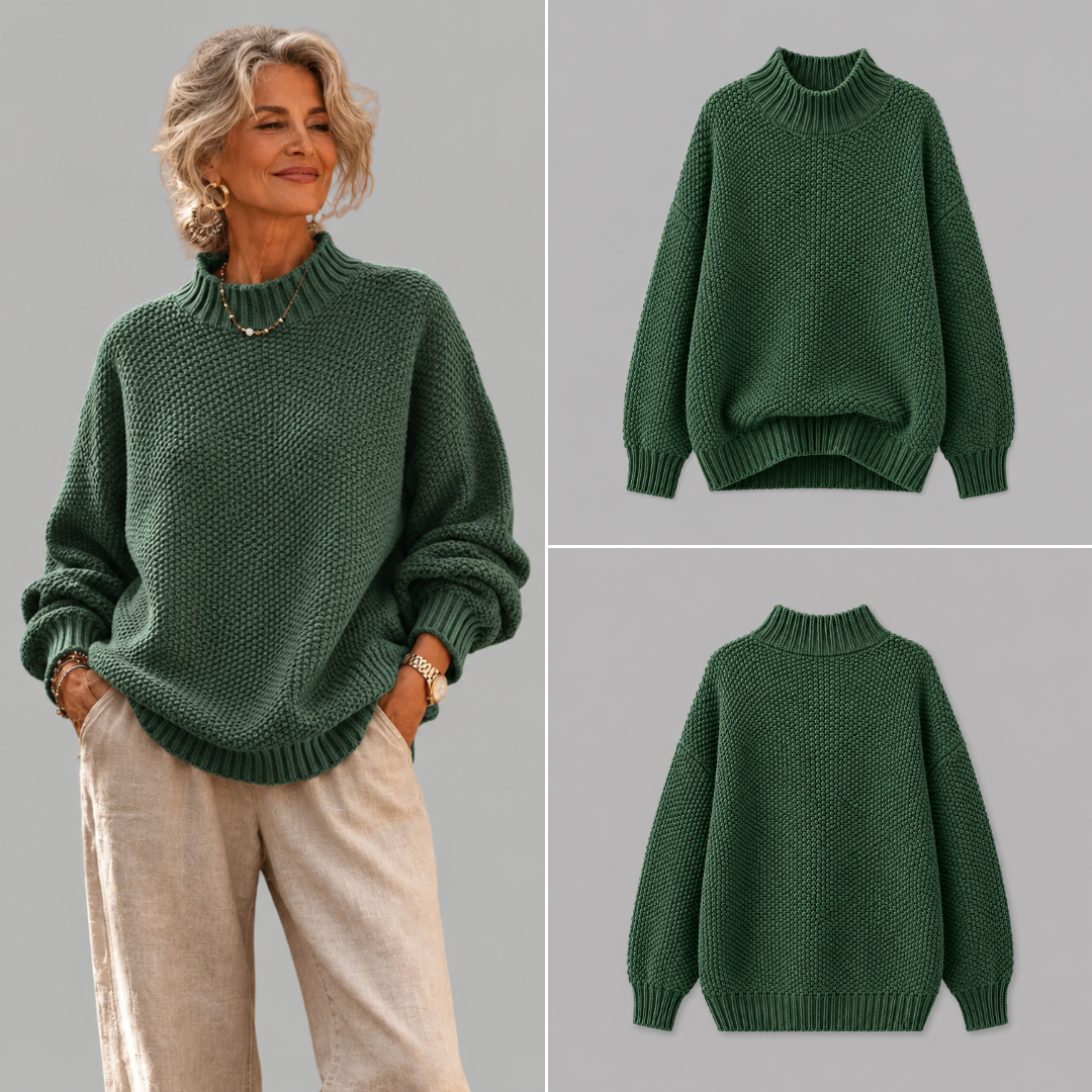 Oriane - Strukturierter Pullover mit Stehkragen