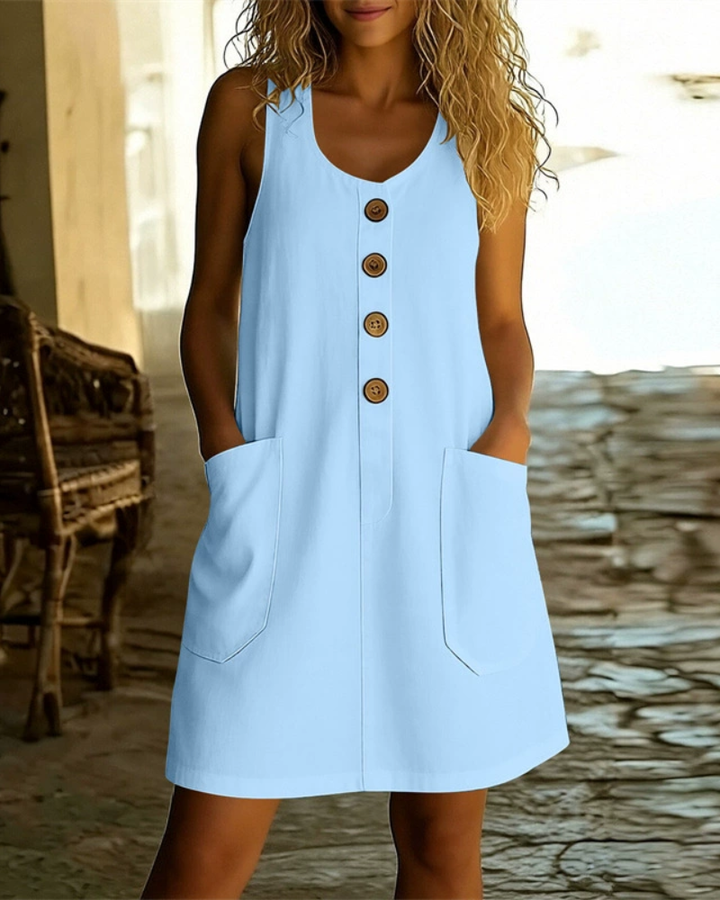 Katelin - Luftiges Sommerkleid mit Knopfleiste vorne